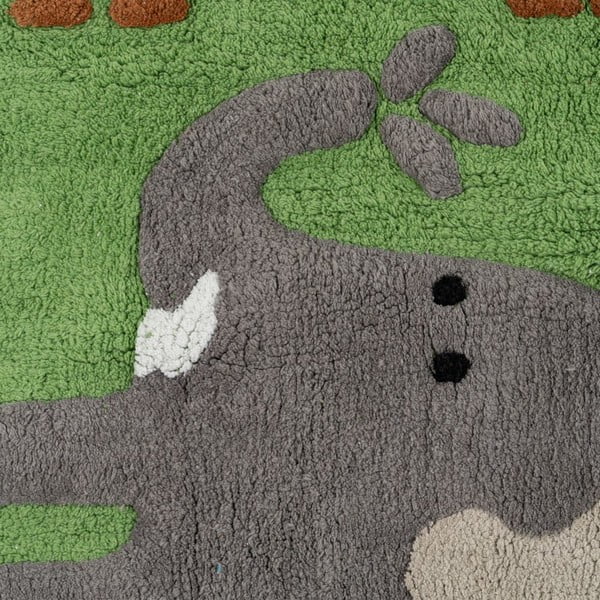 Зелена памучена пътека подходяща за пране 90x175 cm Animals – Ixia-image-2