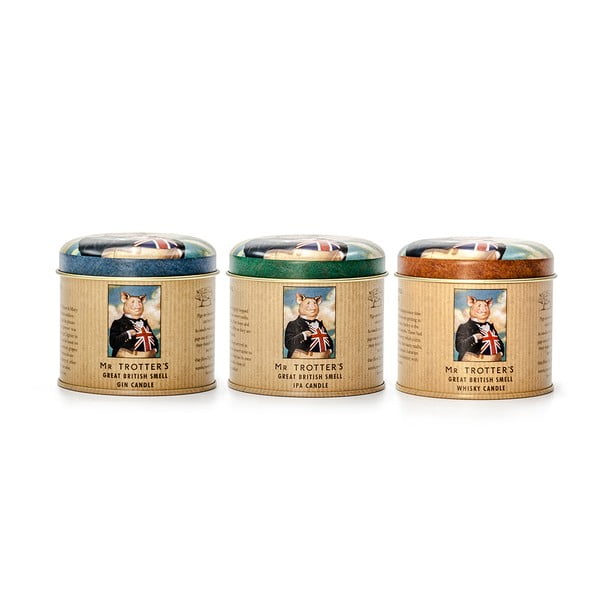 Комплект от 3 ароматни свещи в кутийка Mr. Trotters, 35 часа време за горене - Bahoma London