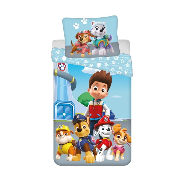 Синьо  единично  памучно детско спално бельо 140x200 cm Paw Patrol – Jerry Fabrics