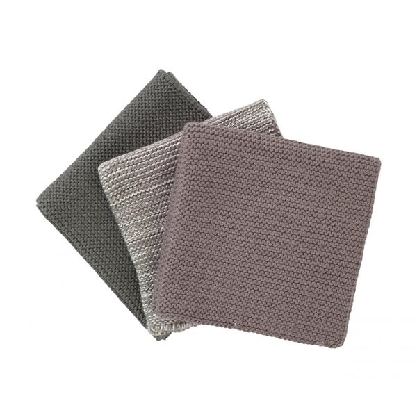 Комплект от 3 зелени трикотажни памучни кърпи за съдове, 25 x 25 cm - Blomus