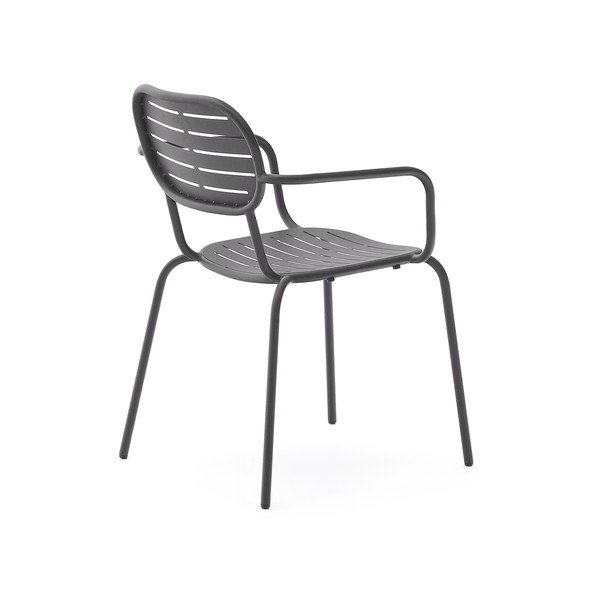 Тъмносив градински стол метален Brai – Kave Home-image-4