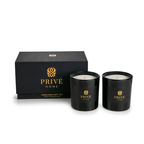 Комплект от 2 черни ароматни свещи Muscs Poudres/Delice d'Orient - Privé Home