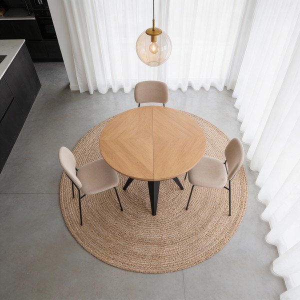 Кръгла сгъваема трапезна маса с допълнителна плоча с дъбов плот ø 120 cm Magnus – Windsor & Co Sofas-image-3