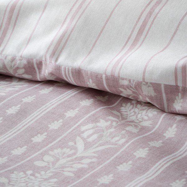Бяло-розово единично  спално бельо 135x200 cm Regency Stripe – Catherine Lansfield-image-4