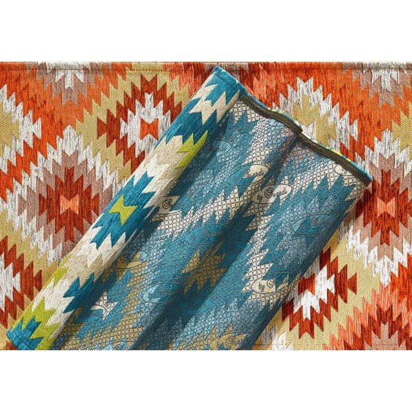 Зелено-синя пътека подходяща за пране 55x190 cm Avana Oasi – Floorita-image-2