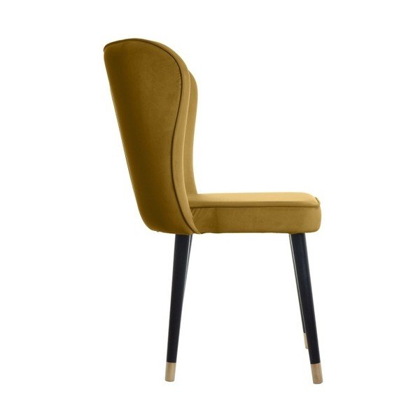 Стол за хранене в горчица със златни детайли Odette French Velvet - JohnsonStyle-image-1