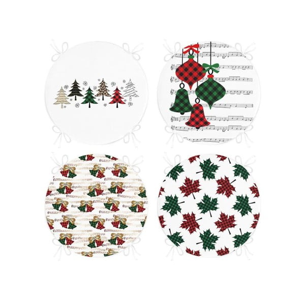 Възглавници за сядане в комплект от 4 бр. с коледни мотиви ø 40 cm Tartan – Mila Home