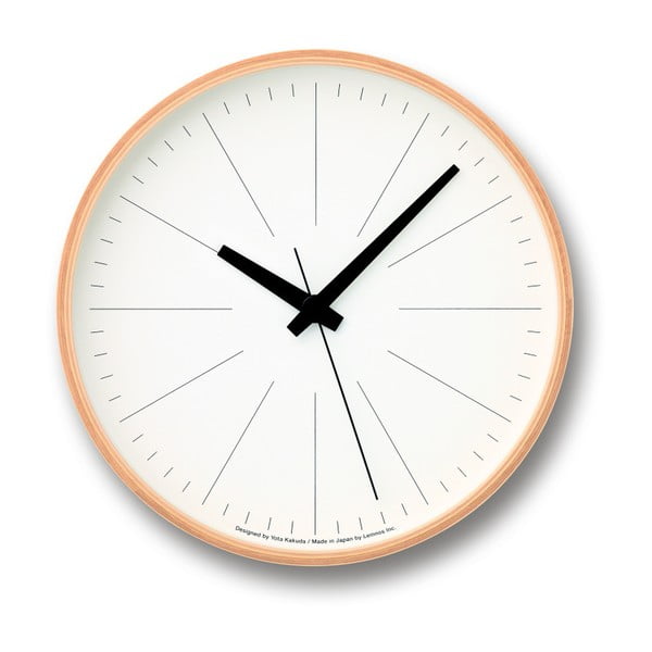 Nástěnné hodiny s hnědým rámem Lemnos Clock Line, ⌀ 30,5 cm