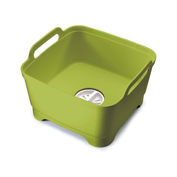 Зелен контейнер за измиване и източване с тапа за източване Wash&Drain - Joseph Joseph