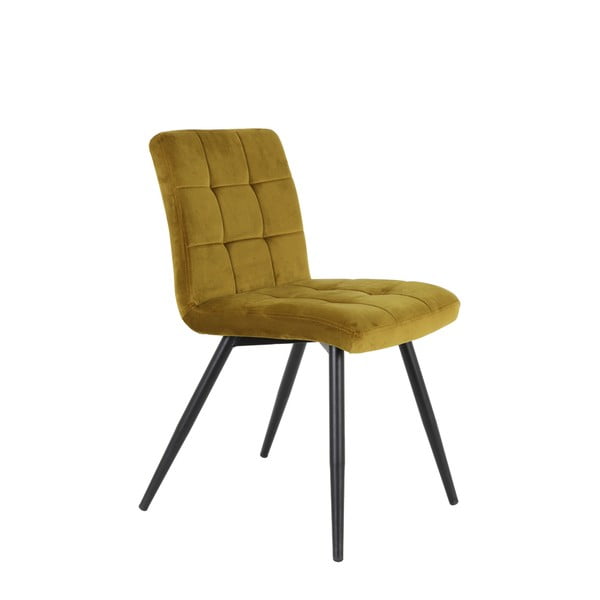 Кадифен трапезен стол в цвят жълта охра Olive – Light & Living