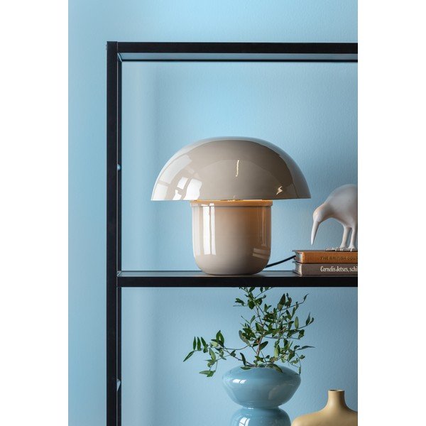 Сива настолна лампа с метален абажур (височина 25 cm) Fat Mushroom – Leitmotiv-image-1