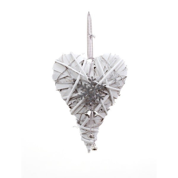 Závěsná dekorace ve tvaru srdce Ego Dekor Snowflake, výška 28 cm