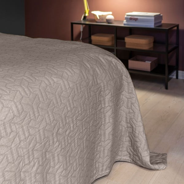 Сива покривка за единично легло от рециклиран памук 140x250 cm Trio - Mette Ditmer Denmark-image-1