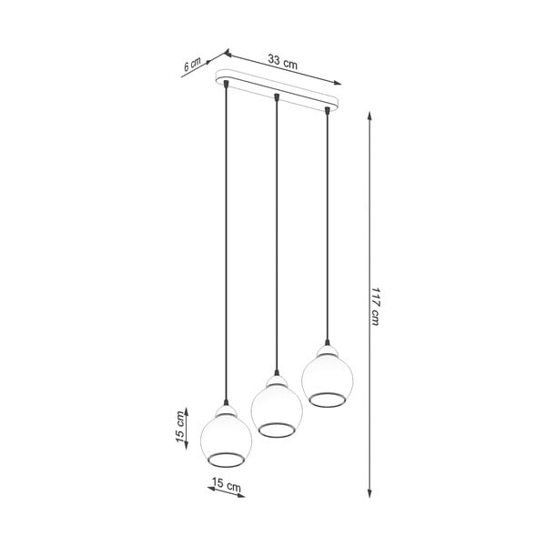Черно висящо осветително тяло ø 15 cm Grande - Sollux-image-4