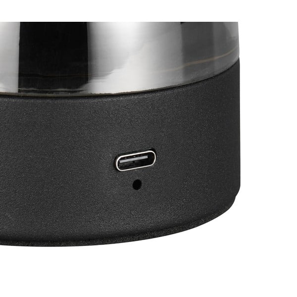 Сива LED настолна лампа със стъклен абажур (височина 18 cm) Dooley – Trio-image-3