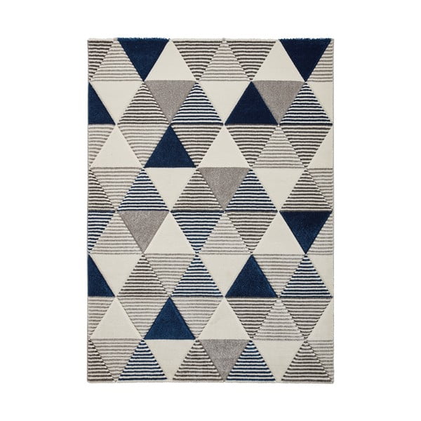 Синьо-сив килим Geo, 120 x 170 cm Brooklyn - Think Rugs