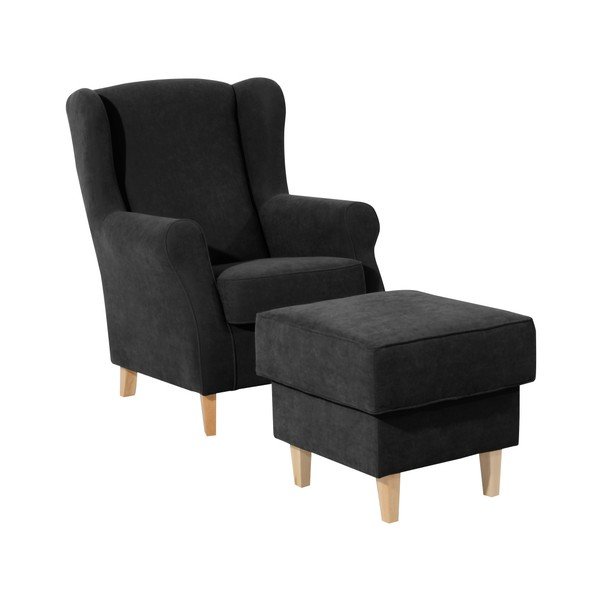 Черна табуретка за крака Lorris - Max Winzer-image-2