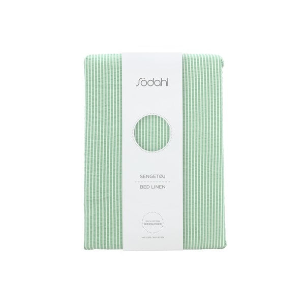 Светлозелено единично  памучно спално бельо 140x200 cm Cheerful – Södahl-image-4
