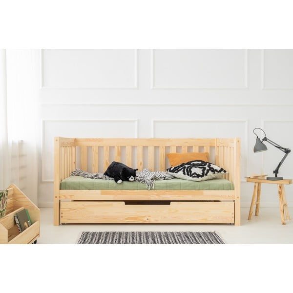 Детско разтегателно легло с място за съхранение с включена подматрачна рамка в естествен цвят 90x200 cm CPP – Adeko