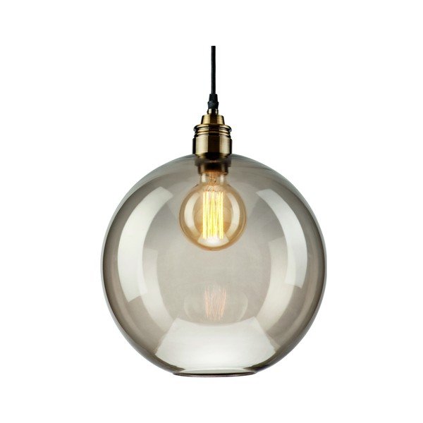 Черно и сиво висящо осветително тяло със стъклен абажур ø 30 cm Silvia – LAMKUR-image-1