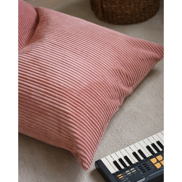 Розов детски пуф от рипсено кадифе Big Lounger – Wigiwama-image-3