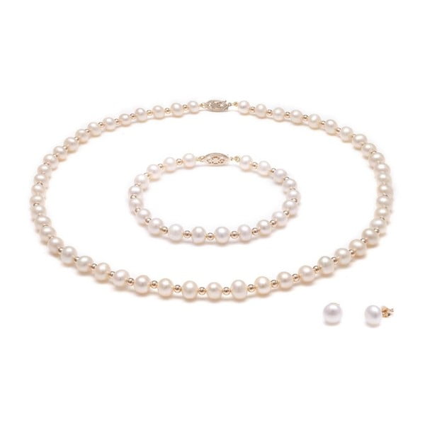 Set růžových perlových šperků GemSeller Cava