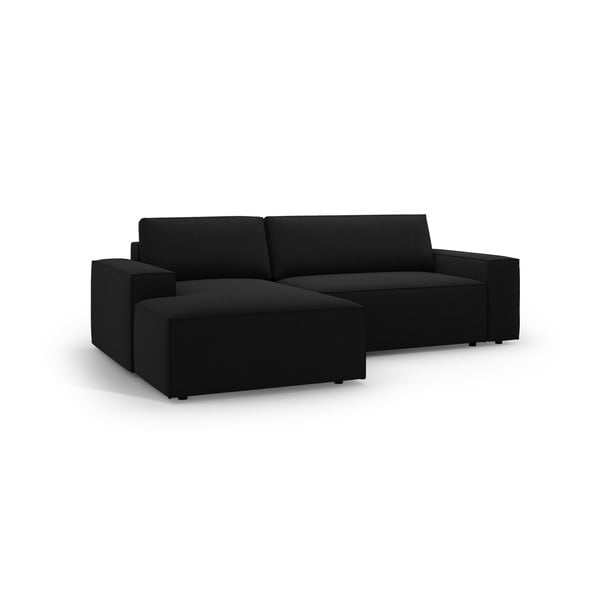 Черен разтегателен ъглов диван (ляв ъгъл) Jodie – Micadoni Home-image-2