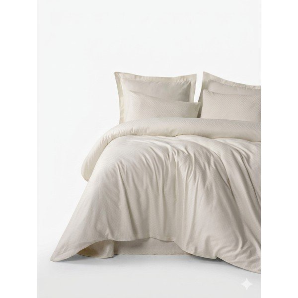 Бежово единично  спално бельо от памук Renforcé 140x200 cm Checkered – Mila Home Luxury