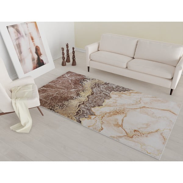 Кафяв и кремав измиваем килим 200x80 cm - Vitaus-image-1