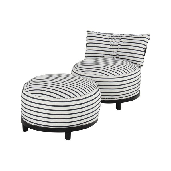 Бяло/синьо  подплатено градинско кресло Emma – Hartman-image-2