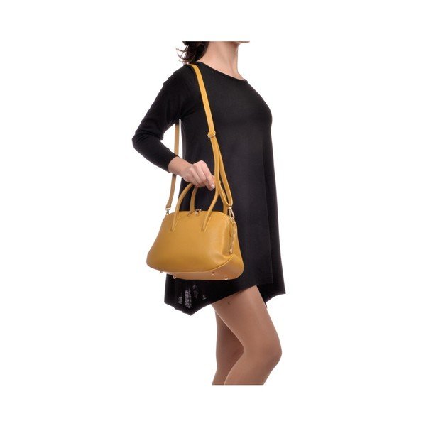 Жълта кожена чанта Mangotti Marion - Mangotti Bags-image-4
