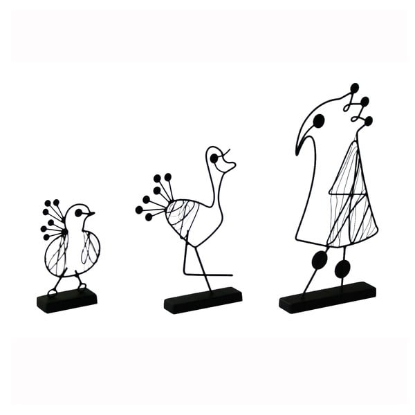 Dekorativní objekty Oiseau, 3 ks