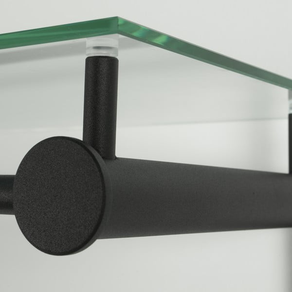 Черна метална стенна закачалка с рафт Suza - Spinder Design-image-3