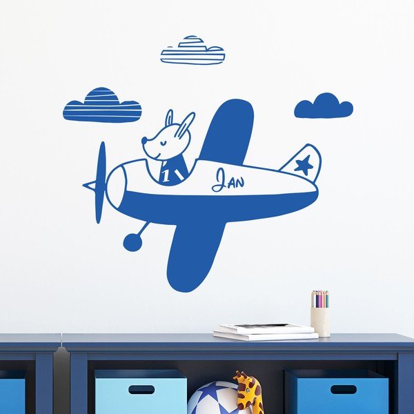 Стикер за стена с името Puppy On The Plane - Ambiance-image-1