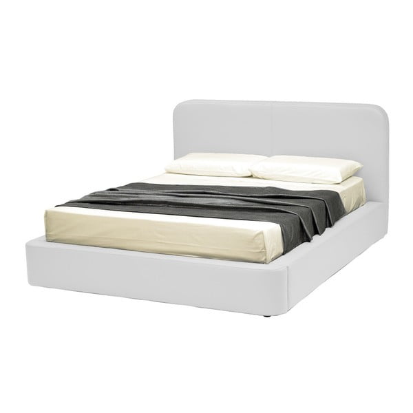 Bílá dvoulůžková postel s úložným prostorem a potahem z koženky 13Casa Pegasus, 160 x 190 cm