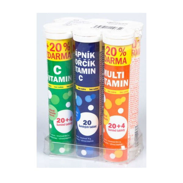 Комплект от пенливи витамини в 6 туби Maxi , 20 бр./туба Vita - Unknown