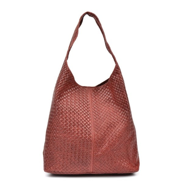Червена кожена чанта Mangotti Carol - Mangotti Bags