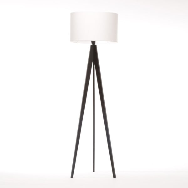 Bílá stojací lampa Artist, černá lakovaná bříza, 150 cm