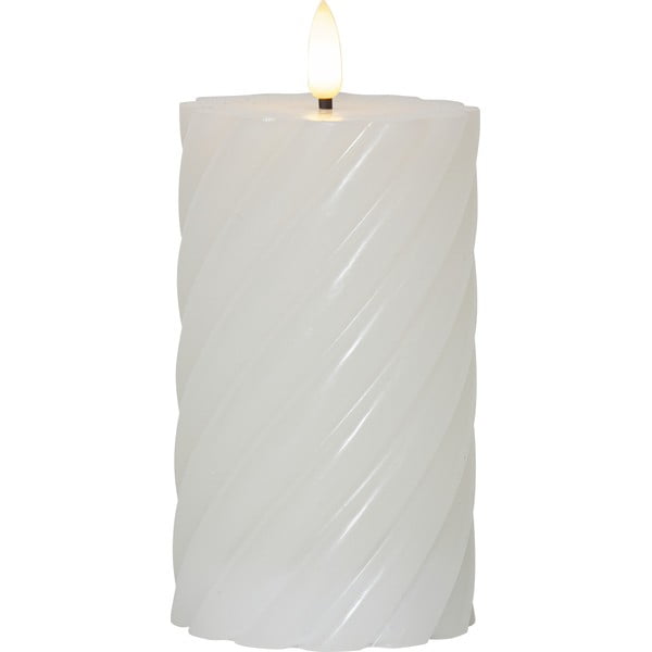 LED свещ от бял восък, височина 15 см Flamme Swirl - Star Trading
