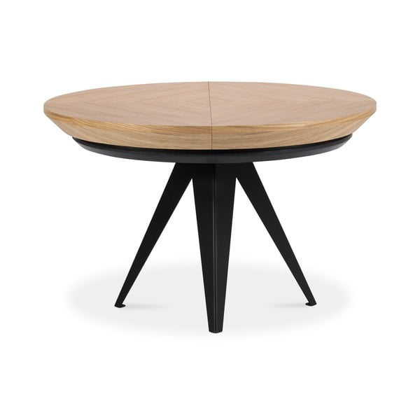 Кръгла сгъваема трапезна маса с допълнителна плоча с дъбов плот ø 120 cm Magnus – Windsor & Co Sofas-image-4