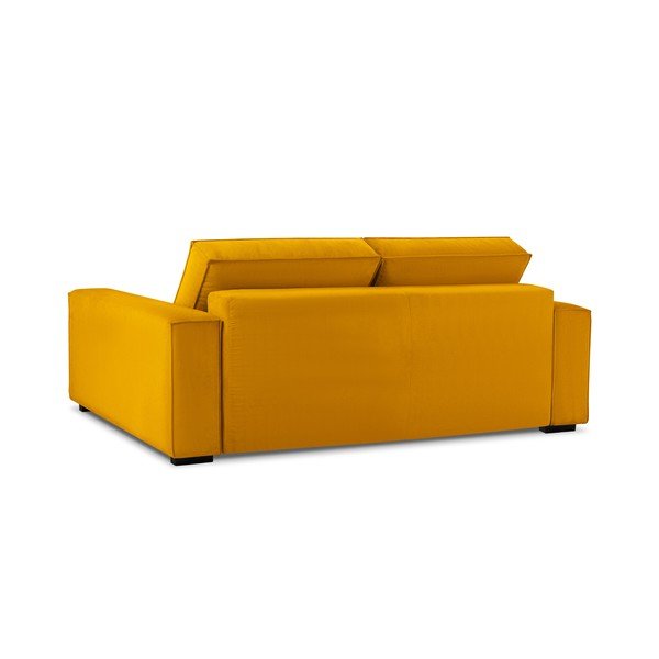 Жълт велурен разтегателен диван Azalea - Mazzini Sofas-image-4