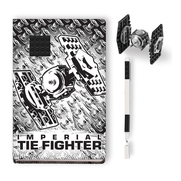 Комплект тетрадка, химикалка и комплект за изтребители Star Wars Tie Fighter - LEGO®