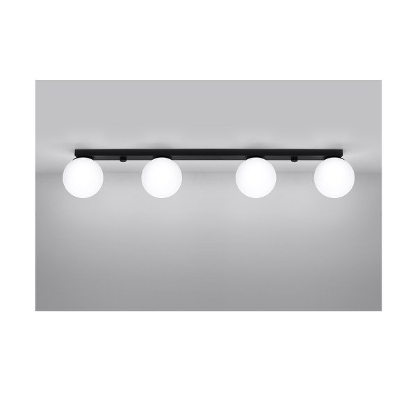 Черно осветително тяло за таван със стъклен абажур ø 12 cm Umerta – Sollux-image-3