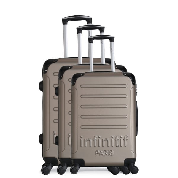 Комплект от 3 пътнически куфара в златисто на колелца Horten-A - Infinitif