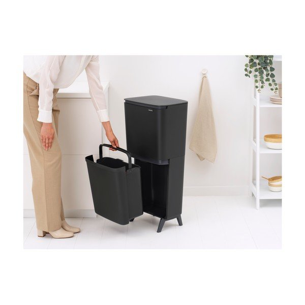 Тъмносиво пластмасово кошче за боклук 20+25 l за рециклиране SortUp Recycle Hi – Brabantia-image-2