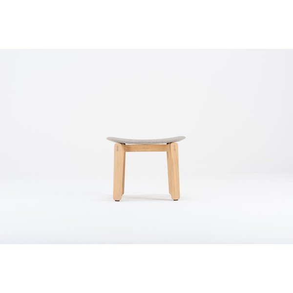 Табуретка за крака от сив дъб Nora - Gazzda-image-3