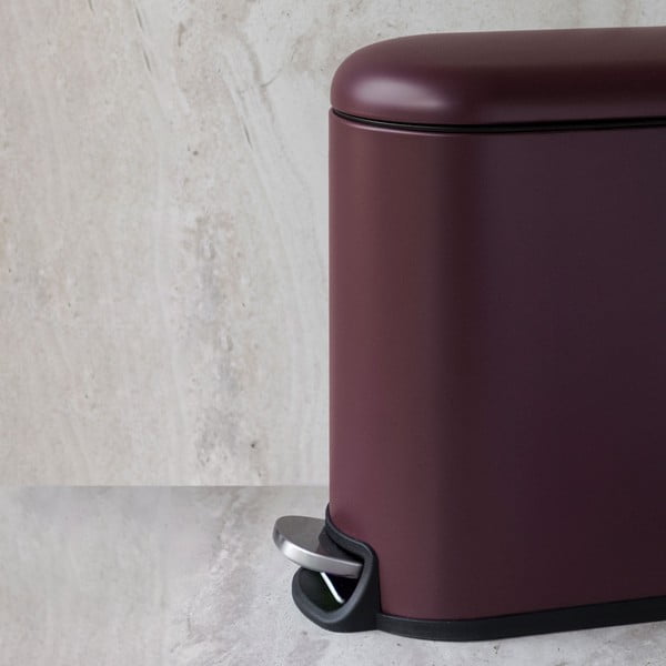 Тъмнолилаво метално кошче за боклук с педал 5 l Mini Walther – Mette Ditmer Denmark-image-1