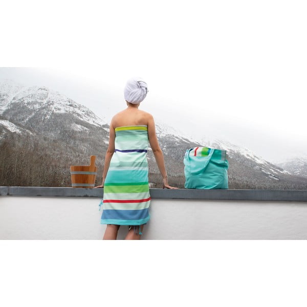 Светлосиня памучна плажна чанта Laguna - Remember-image-2