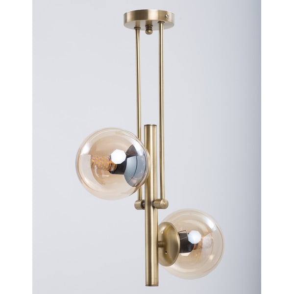 Осветително тяло за таван в златист цвят със стъклен абажур ø 15 cm Libra – Squid Lighting-image-1