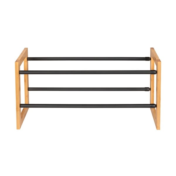 Метален телескопичен шкаф за обувки в черен и естествен цвят Ecori - Wenko-image-2